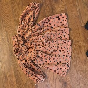 RZ by Rachel Zoe 12M Leopard Print Button Up Collar Corduroy Shirt, Dress Little